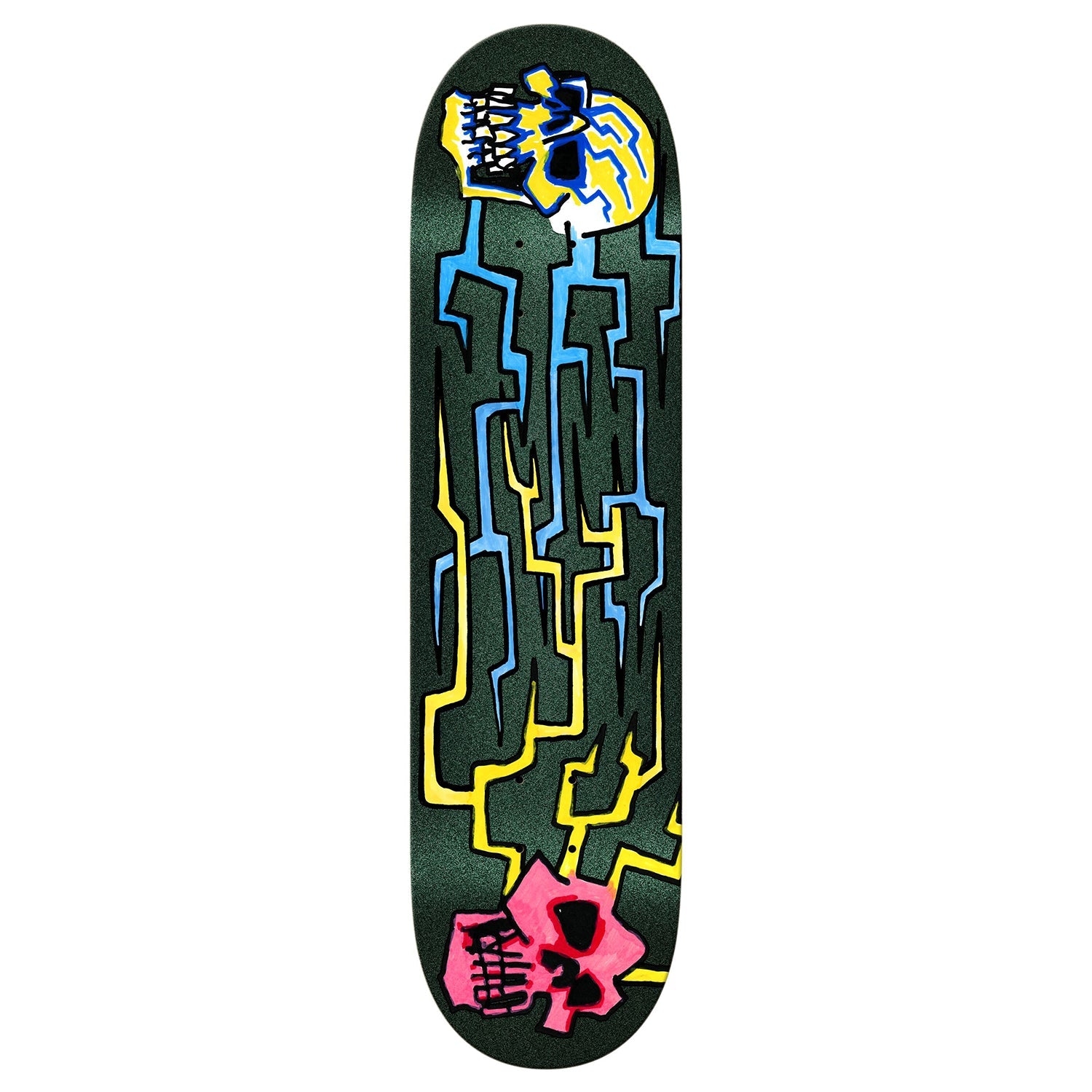 Krooked Skateboard Deck Worrest Skull and Bolts Twin Tail Slick 8.3" x 31.9"