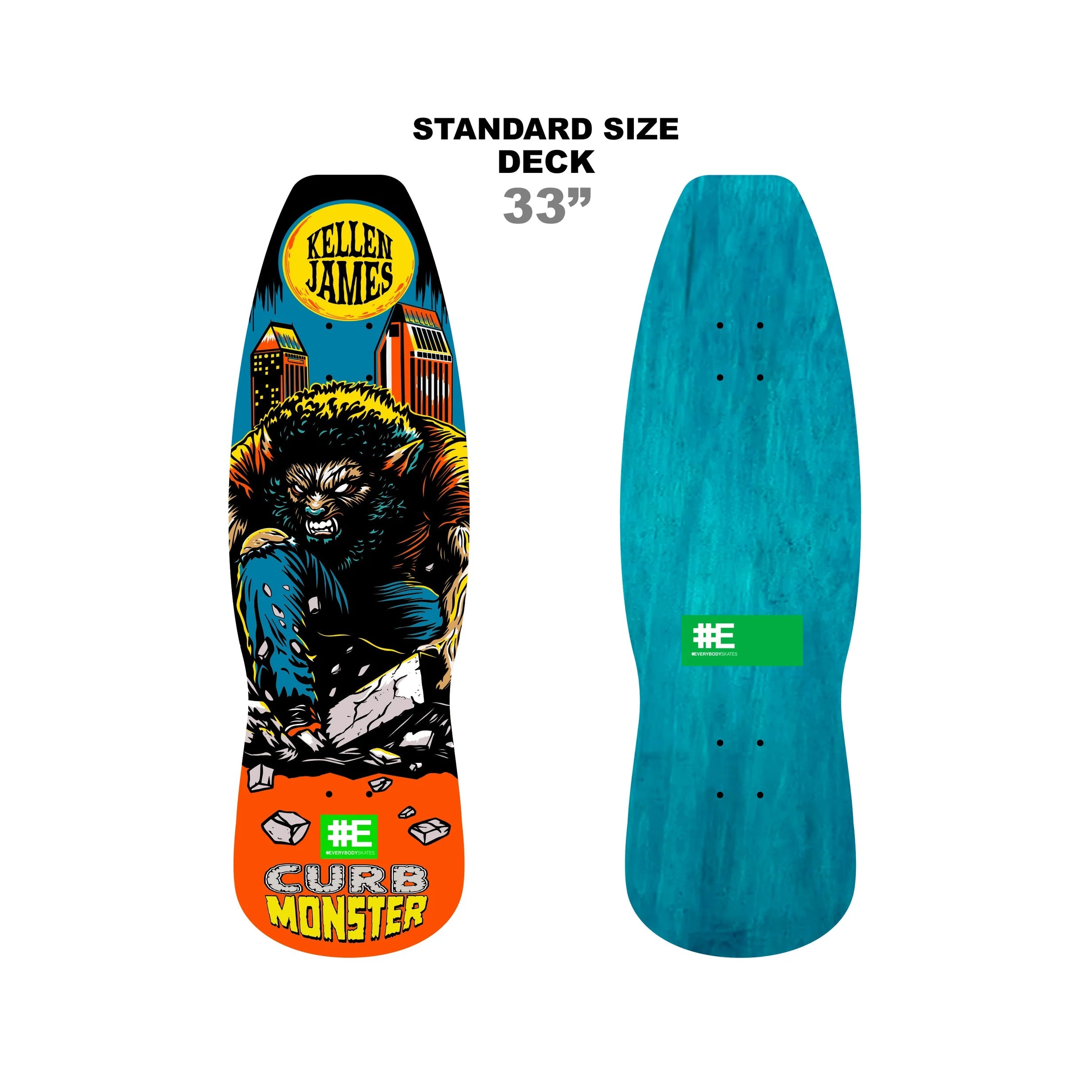 Everybody Skates Skateboard Complete Kellen James Curb Monster Standard 9.75" x 33"