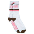Krooked Skateboards Socks Eyes White/Brown/Pink