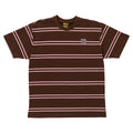 Krooked Skateboards Shirt Eyes Embroidered Stripe Brown/Pink