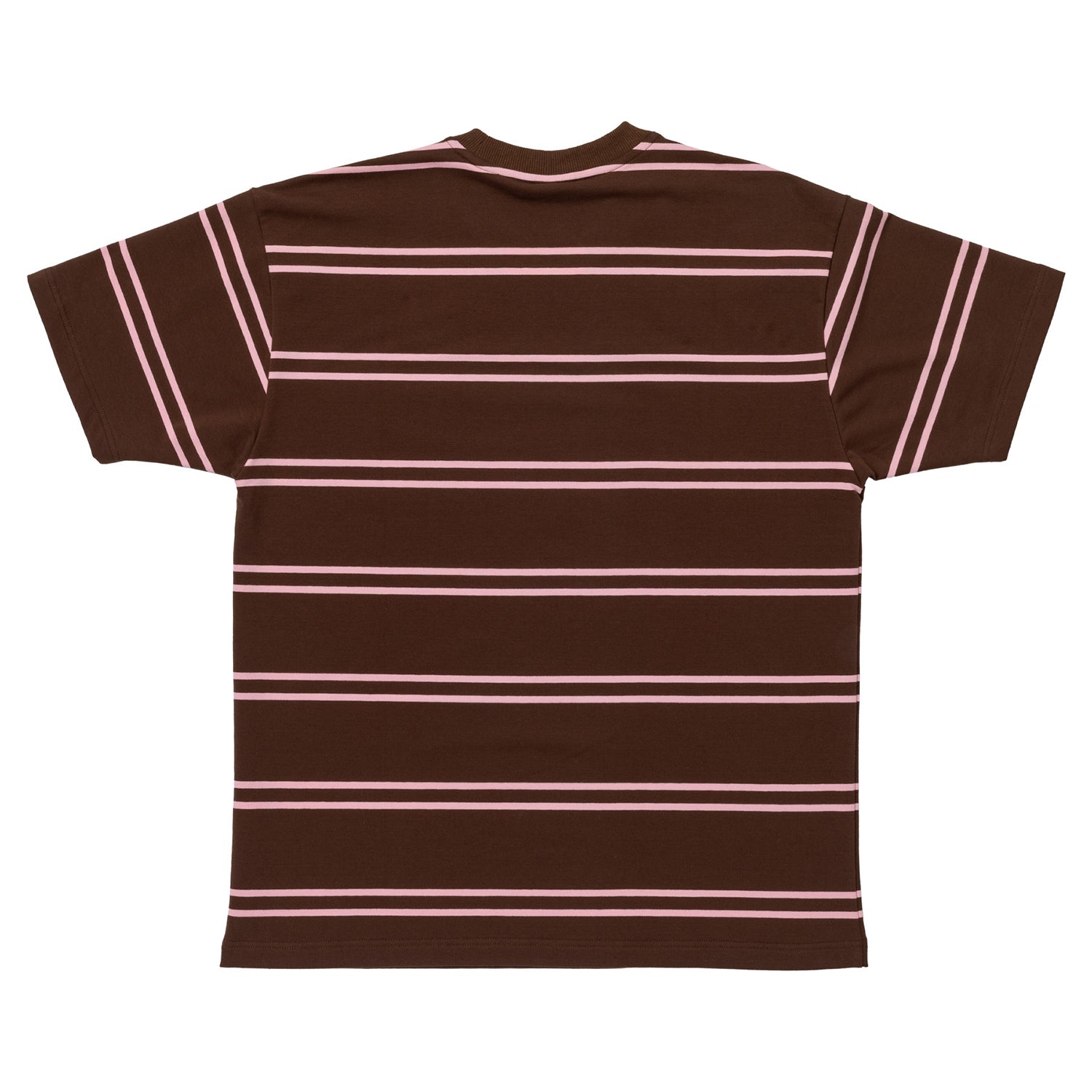 Krooked Skateboards Shirt Eyes Embroidered Stripe Brown/Pink