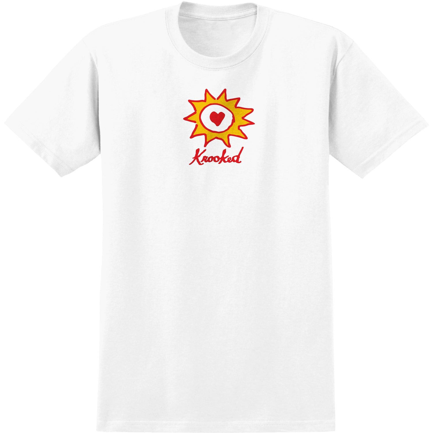 Krooked Skateboards Shirt Sun Heart White