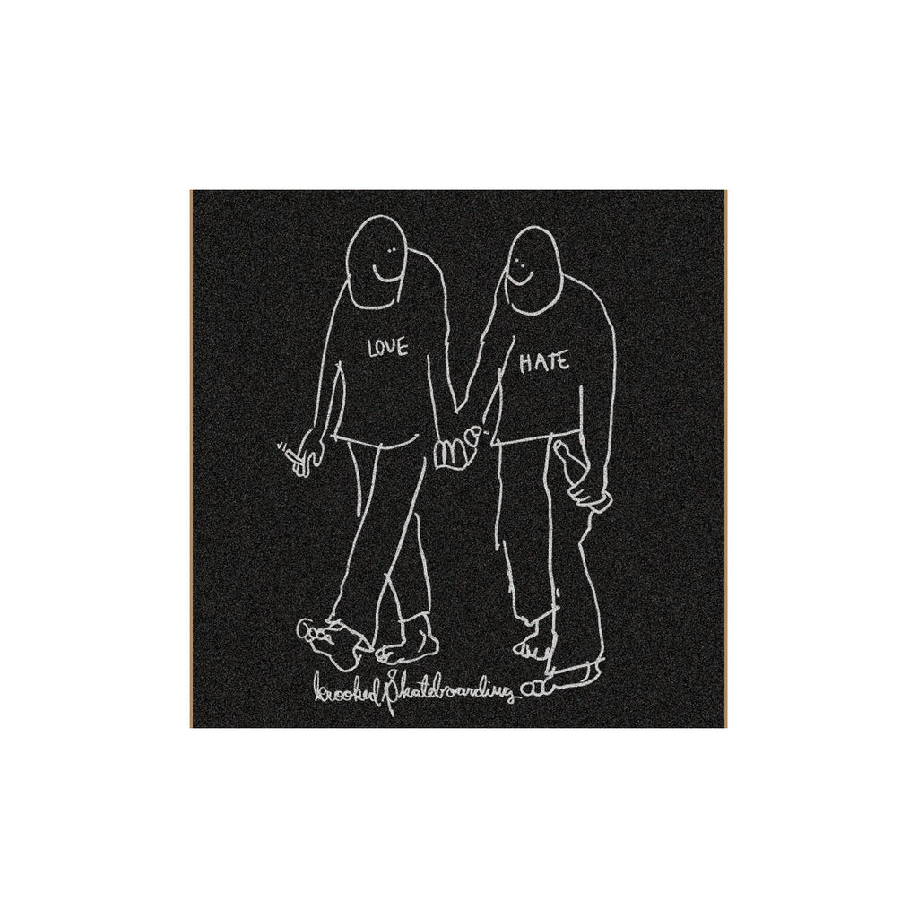 Krooked Skateboard Griptape Love Hate Black 9" x 33" Grip Tape Sheet