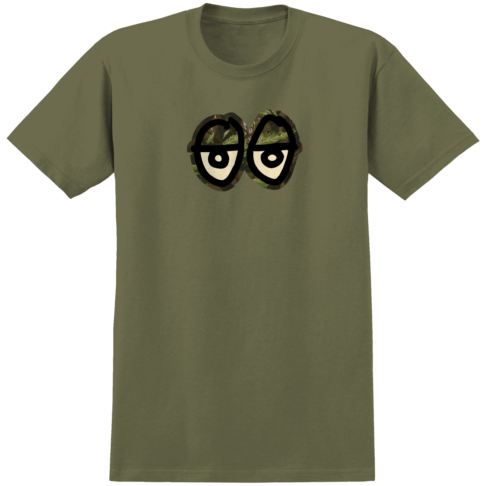 Krooked Skateboards Shirt Eyes Camo Military Green