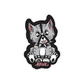 Krux Trucks Skateboard Sticker Bad Kitty Grey 2" x 3.25"