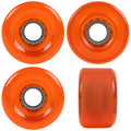 Longboard Wheels 70mm x 42mm 82A Stone Ground Clear Orange 4-Pack