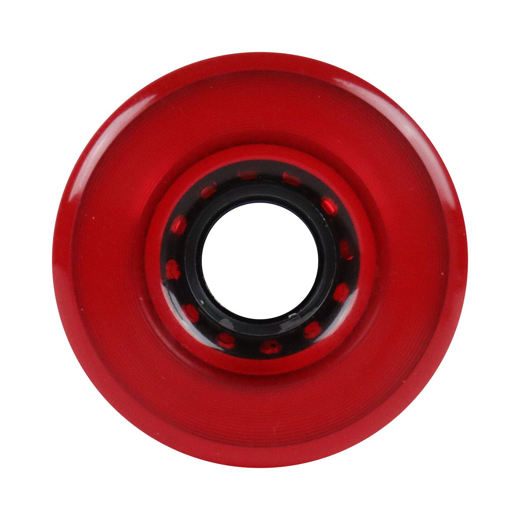 Longboard Wheels 70mm x 42mm 82A Stone Ground Clear Red 4-Pack