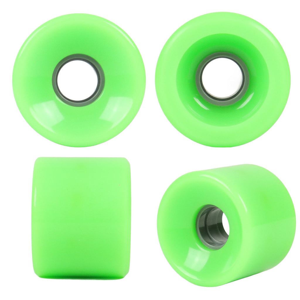 Longboard Wheels 65mm x 51mm 80A Neon Green 4-Pack
