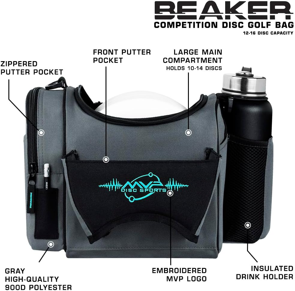 MVP Discs Disc Golf Competition Bag - Beaker Version 2 - Holds 12-16 Discs