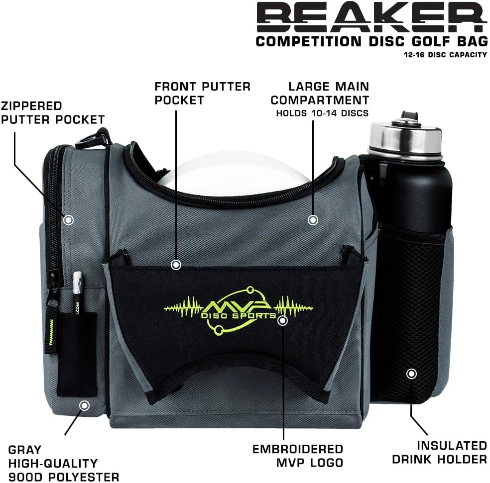 MVP Discs Disc Golf Competition Bag - Beaker Version 2 - Holds 12-16 Discs