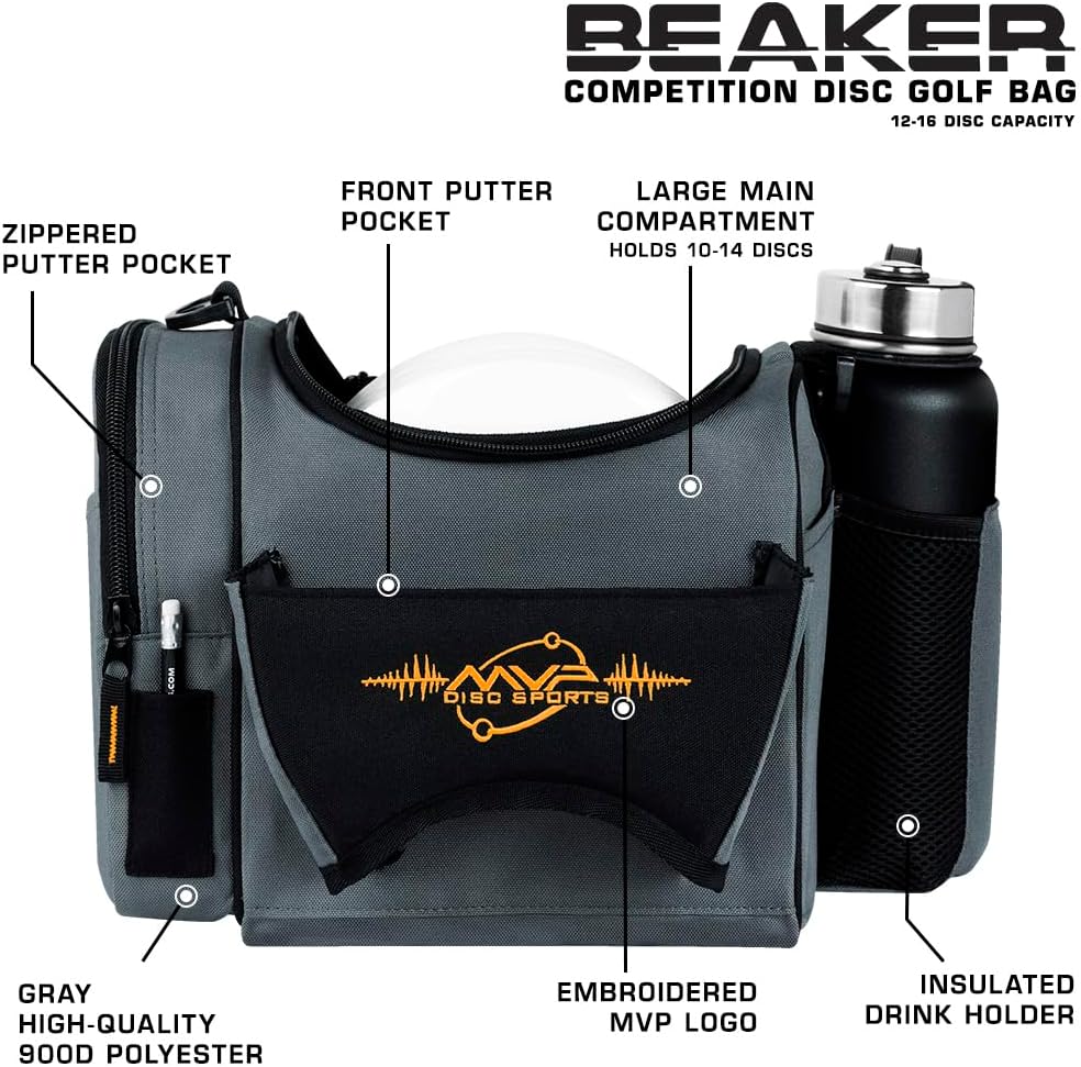MVP Discs Disc Golf Competition Bag - Beaker Version 2 - Holds 12-16 Discs