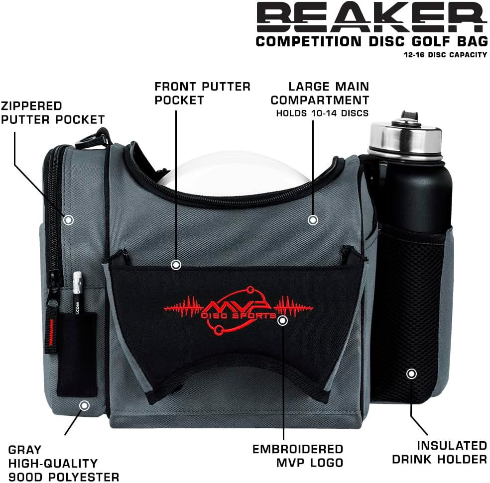 MVP Discs Disc Golf Competition Bag - Beaker Version 2 - Holds 12-16 Discs