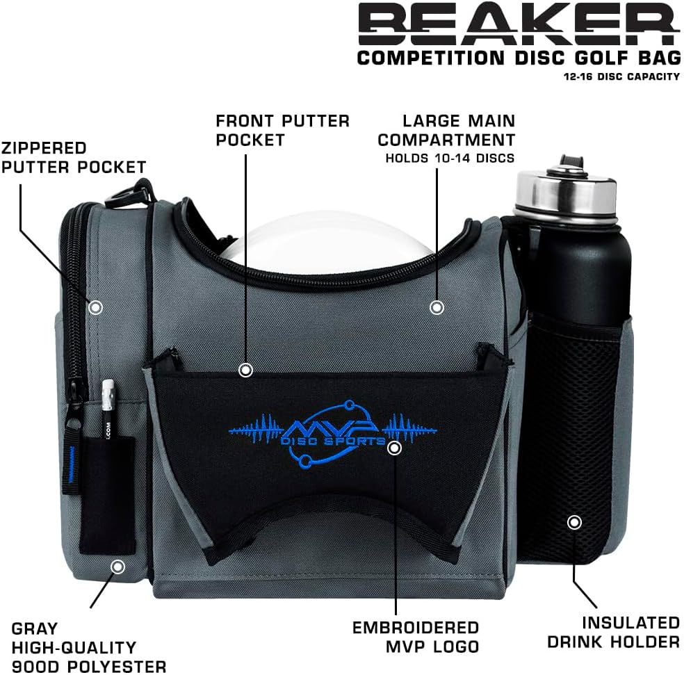 MVP Discs Disc Golf Competition Bag - Beaker Version 2 - Holds 12-16 Discs