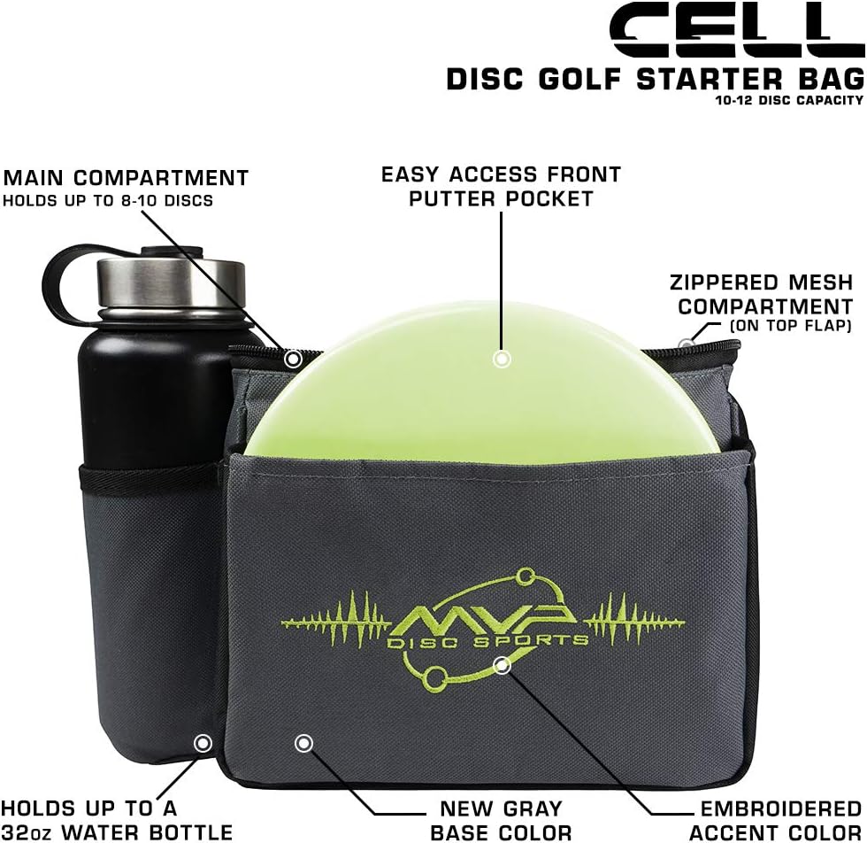 MVP Discs Disc Golf Shoulder Bag - Cell - Holds 10-12 Discs - Choose Color