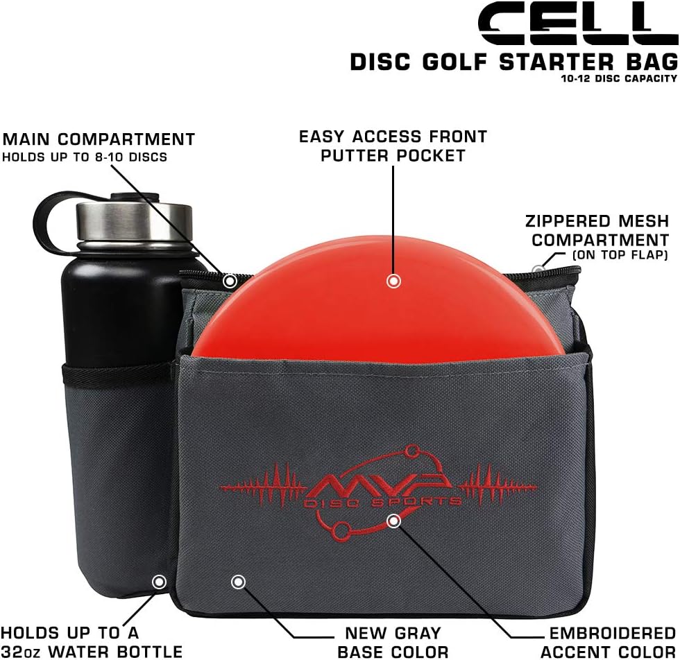 MVP Discs Disc Golf Shoulder Bag - Cell - Holds 10-12 Discs - Choose Color