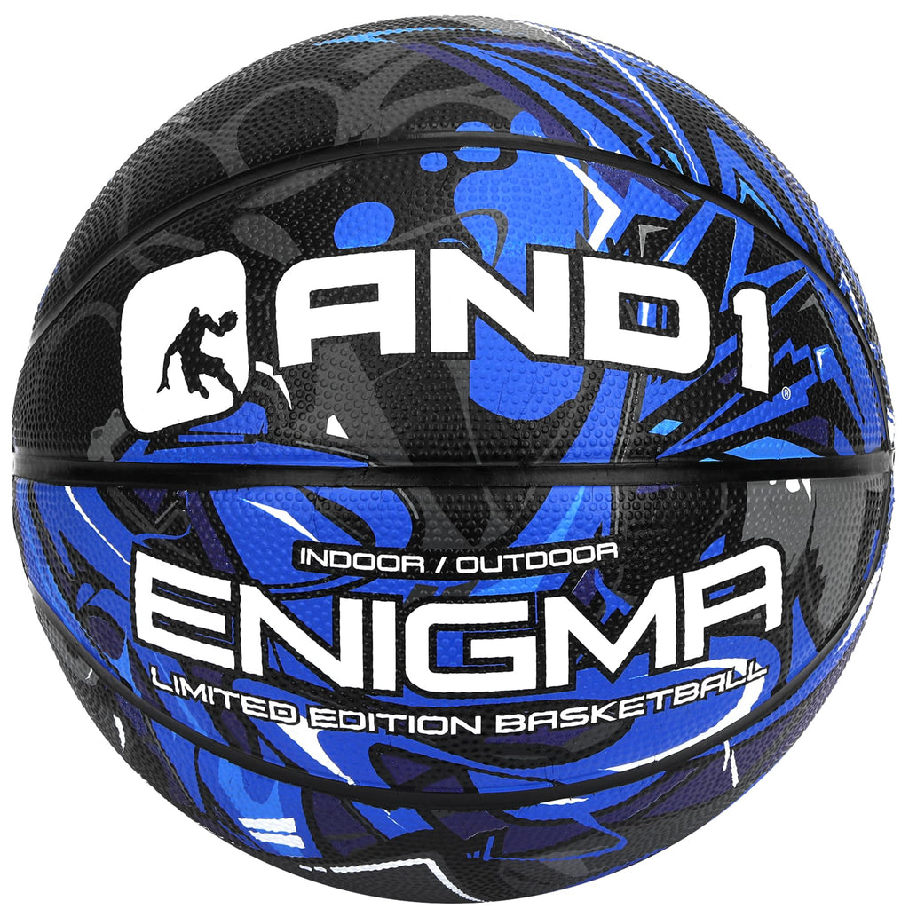 AND1 Enigma Indoor/OutdoorYouth Premium RubberStreetball, Blue and Black, 27.5