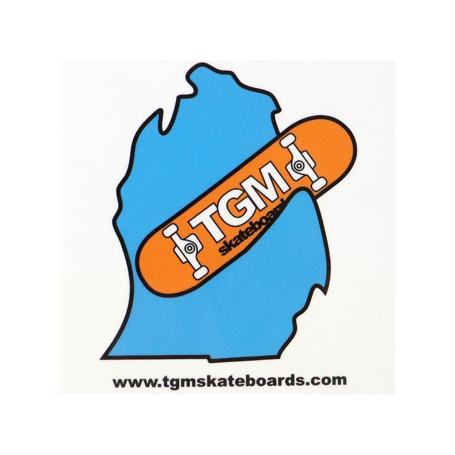 TGM Skateboards Michigan Skateboarding Sticker - 3.5"