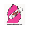 TGM Skateboards Michigan Skateboarding Sticker - 3.5"