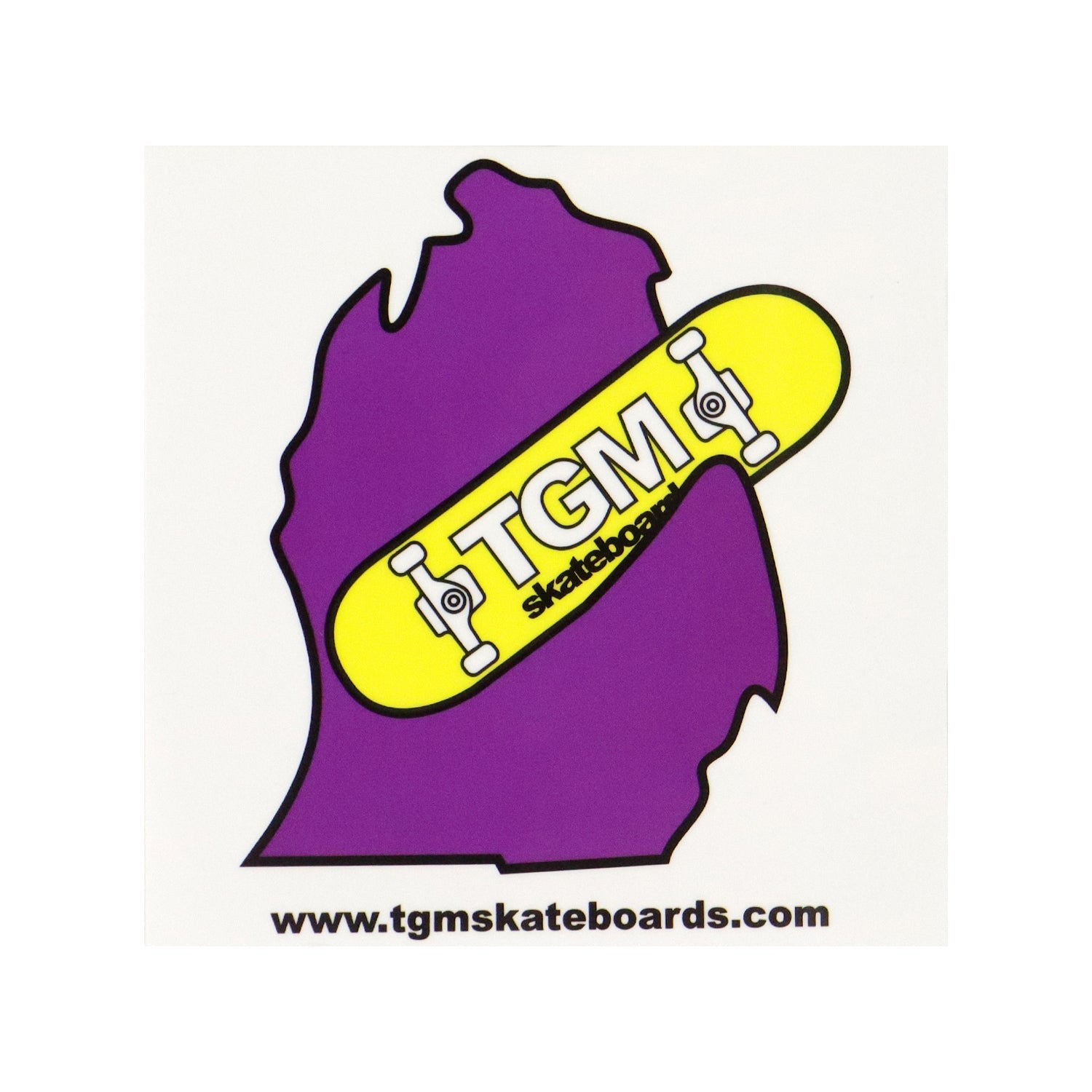 TGM Skateboards Michigan Skateboarding Sticker - 3.5"