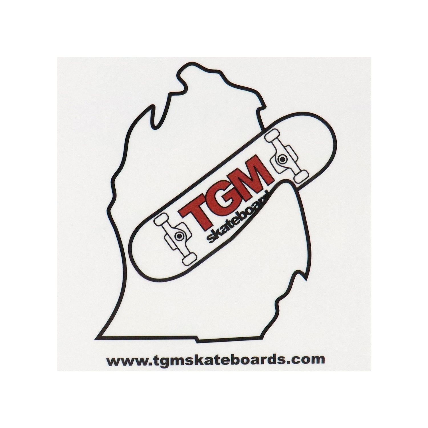 TGM Skateboards Michigan Skateboarding Sticker - 3.5"