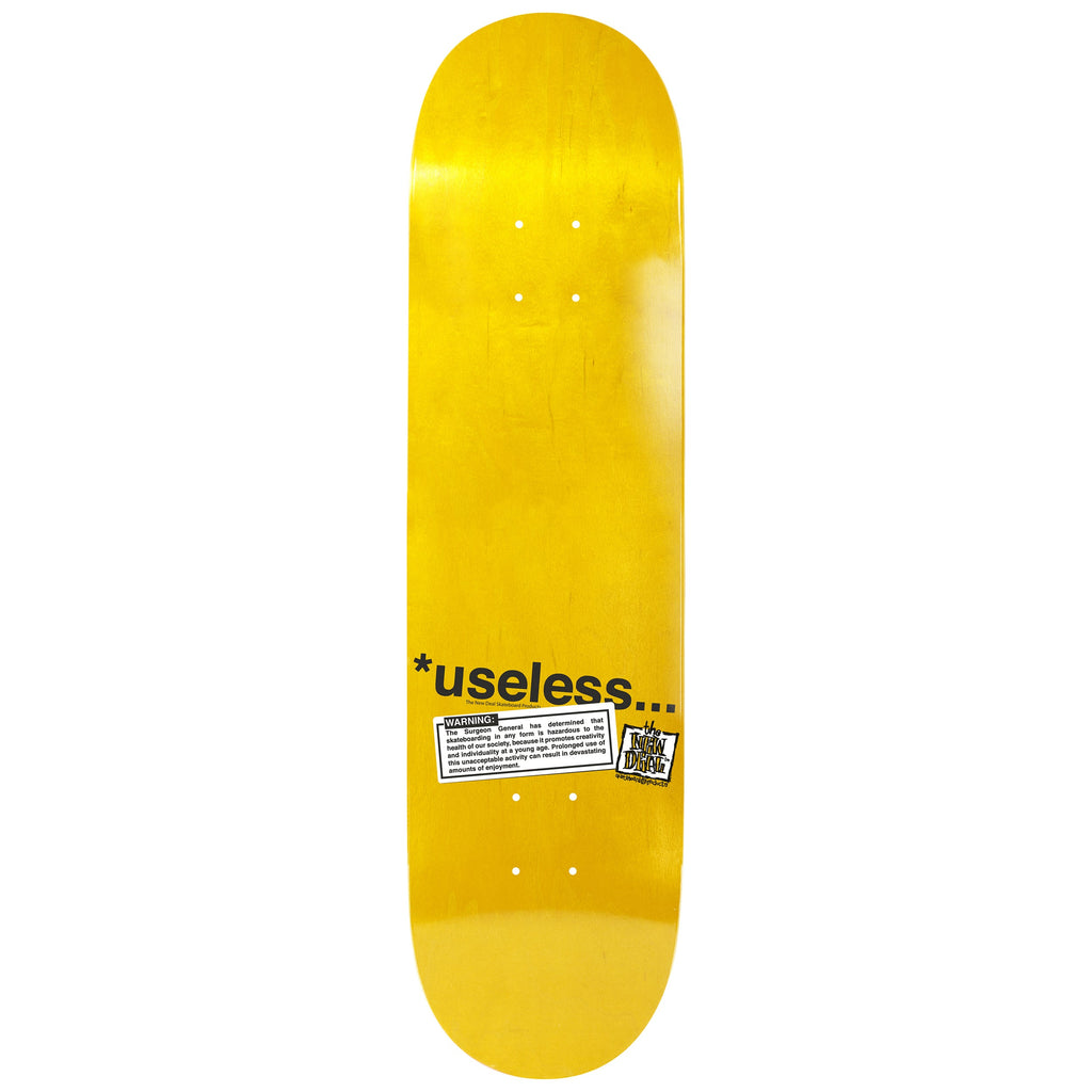 New Deal Skateboard Complete Useless Wooden Toys PAL Popsicle Yellow 8.25" x 32"