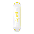 April Skateboard Deck OG Logo Twin Yellow/White 8.25" x 31.93"