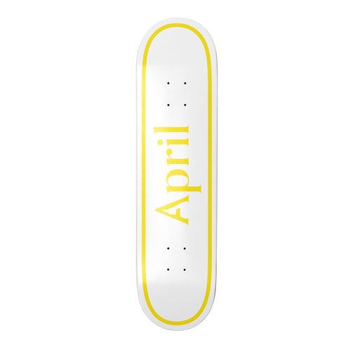 April Skateboard Complete OG Logo Twin Yellow/White 8.25" x 31.93"