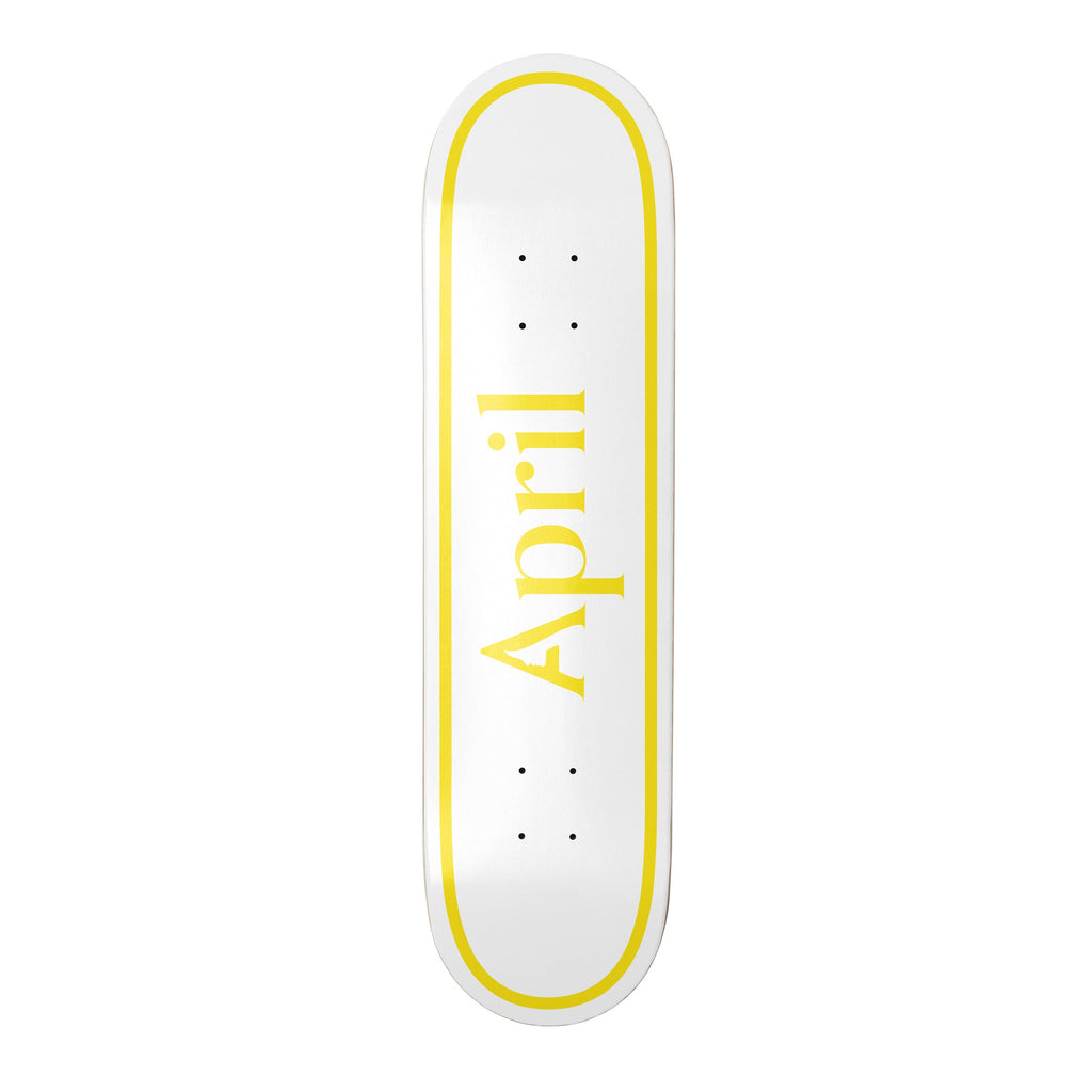 April Skateboard Complete OG Logo Twin Yellow/White 8.5" x 32.25"