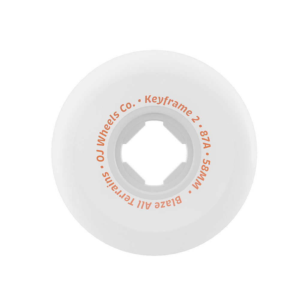 OJ Skateboard Wheels 58mm Keyframe 2 87A White