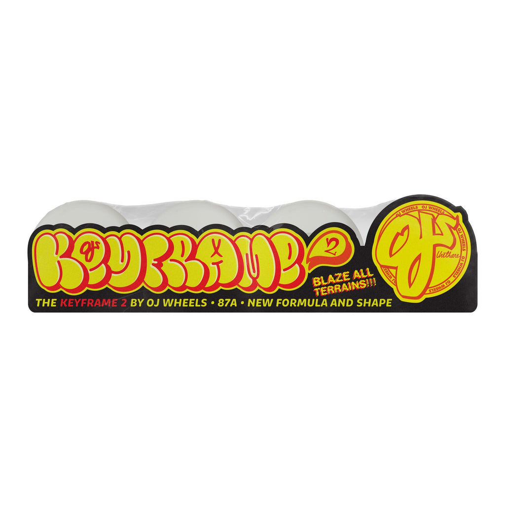 OJ Skateboard Wheels 58mm Keyframe 2 87A White