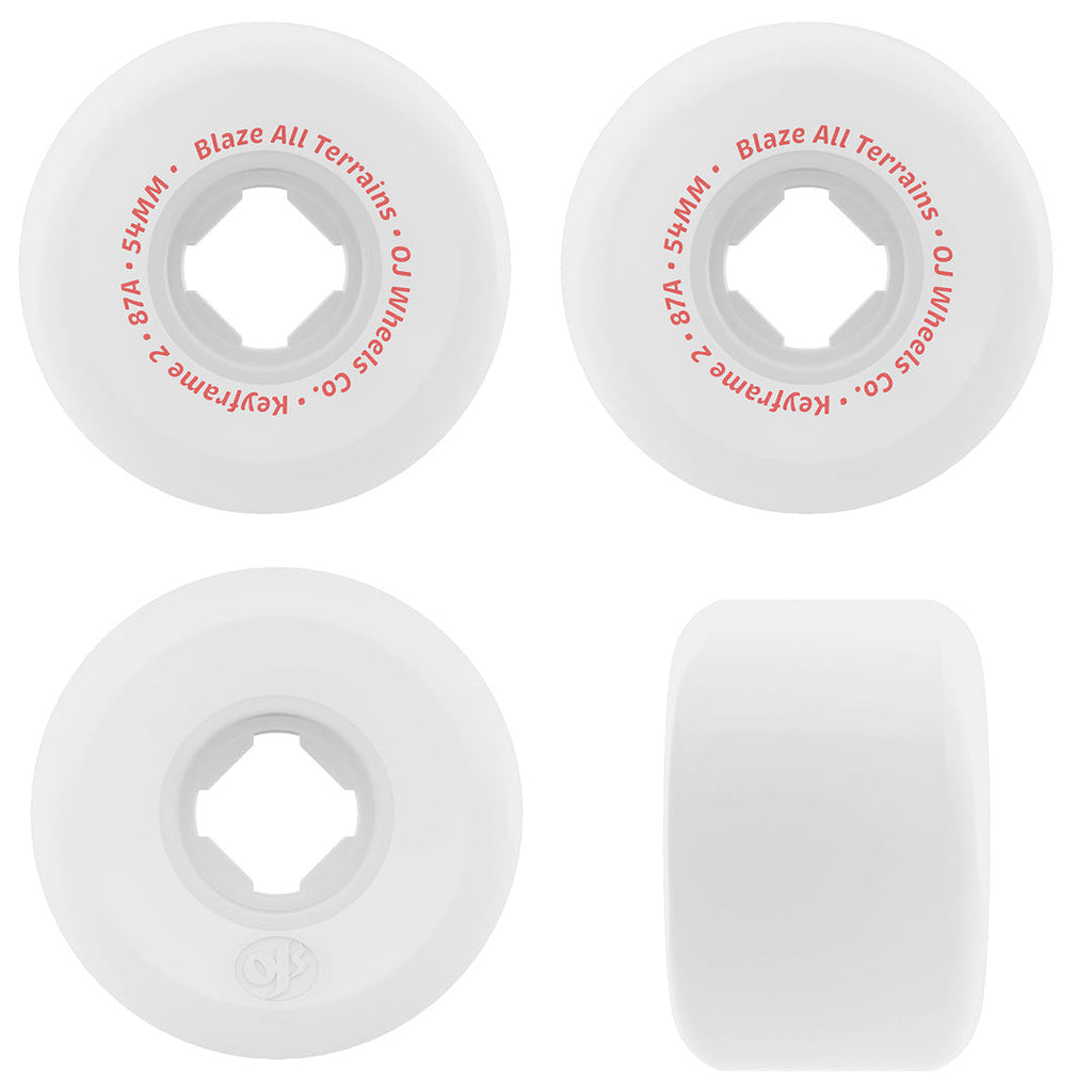 OJ Skateboard Wheels 54mm Keyframe 2 87A White