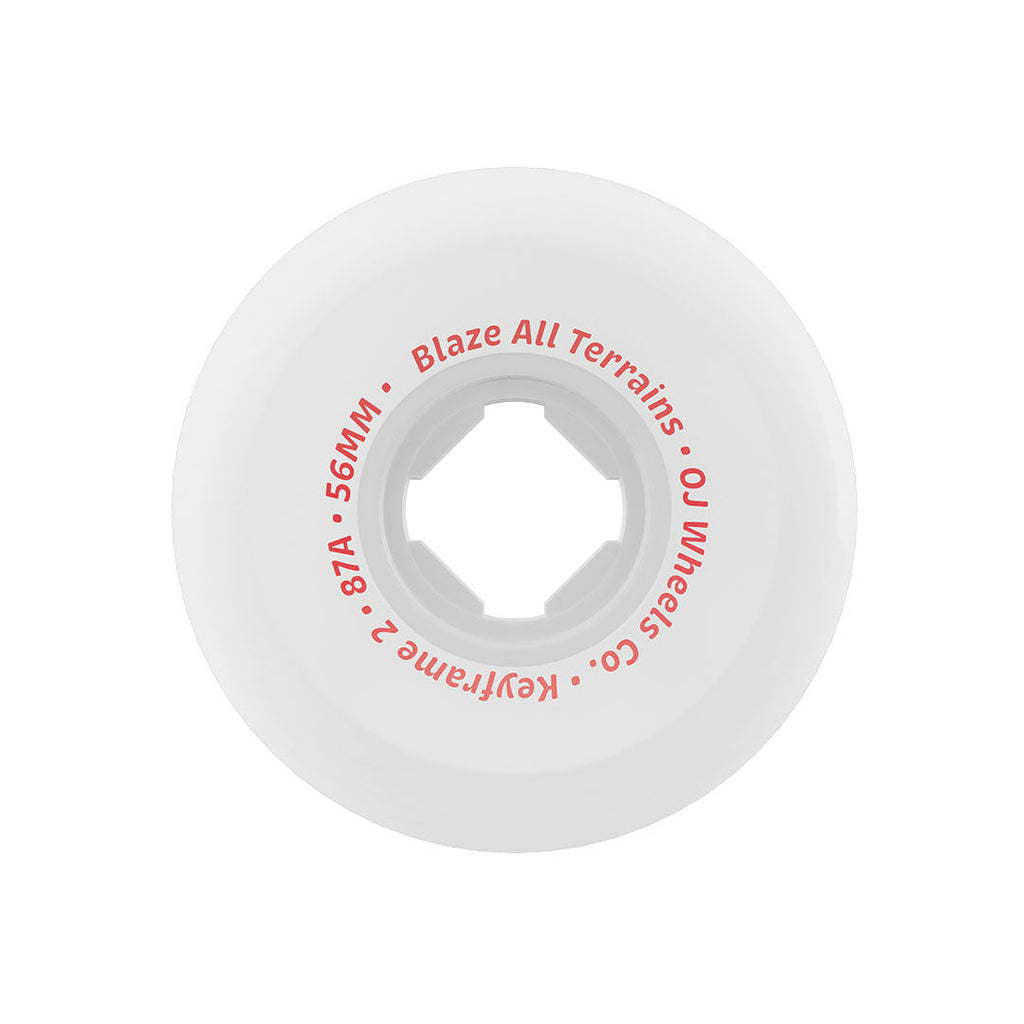 OJ Skateboard Wheels 56mm Keyframe 2 87A White