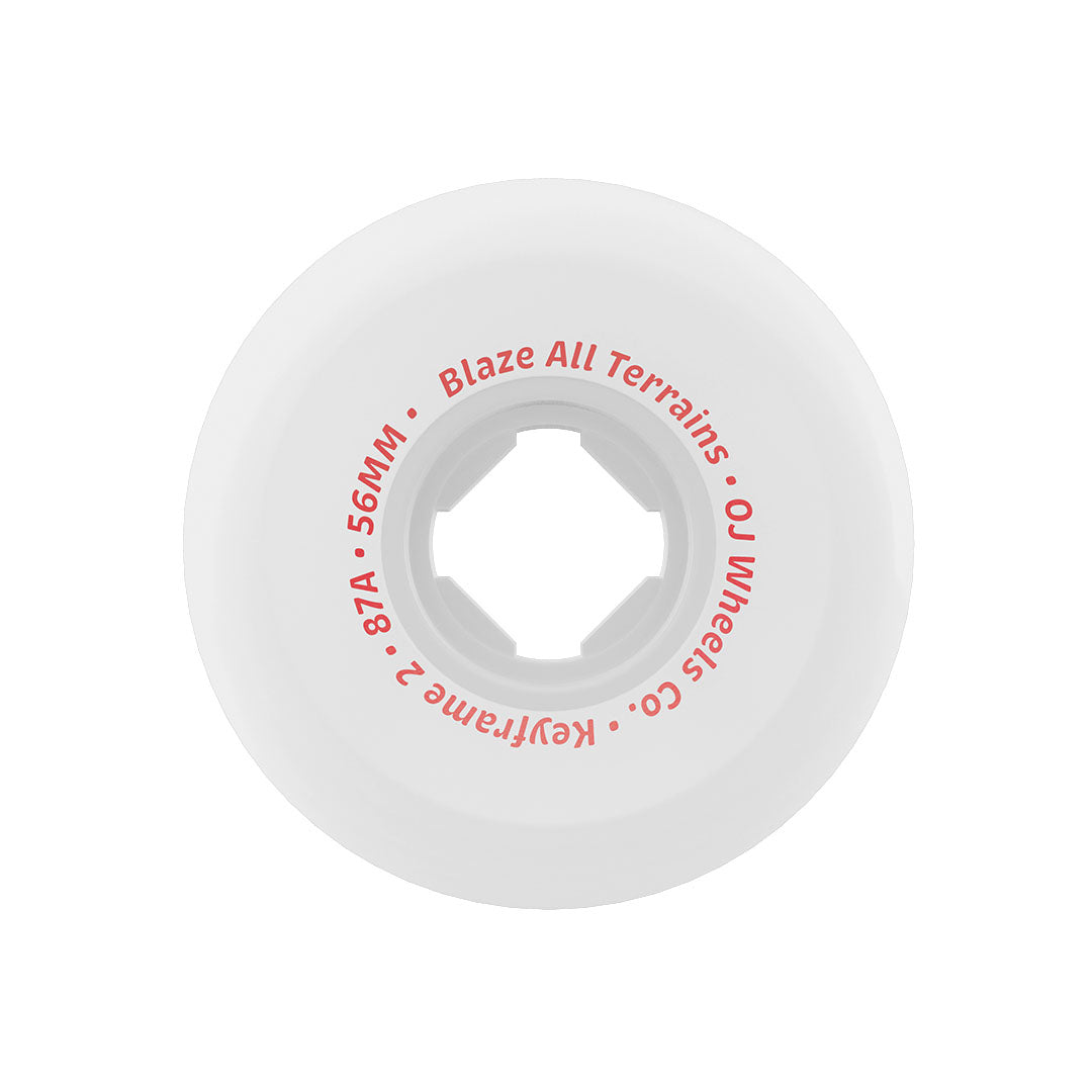 OJ Skateboard Wheels 56mm Keyframe 2 87A White