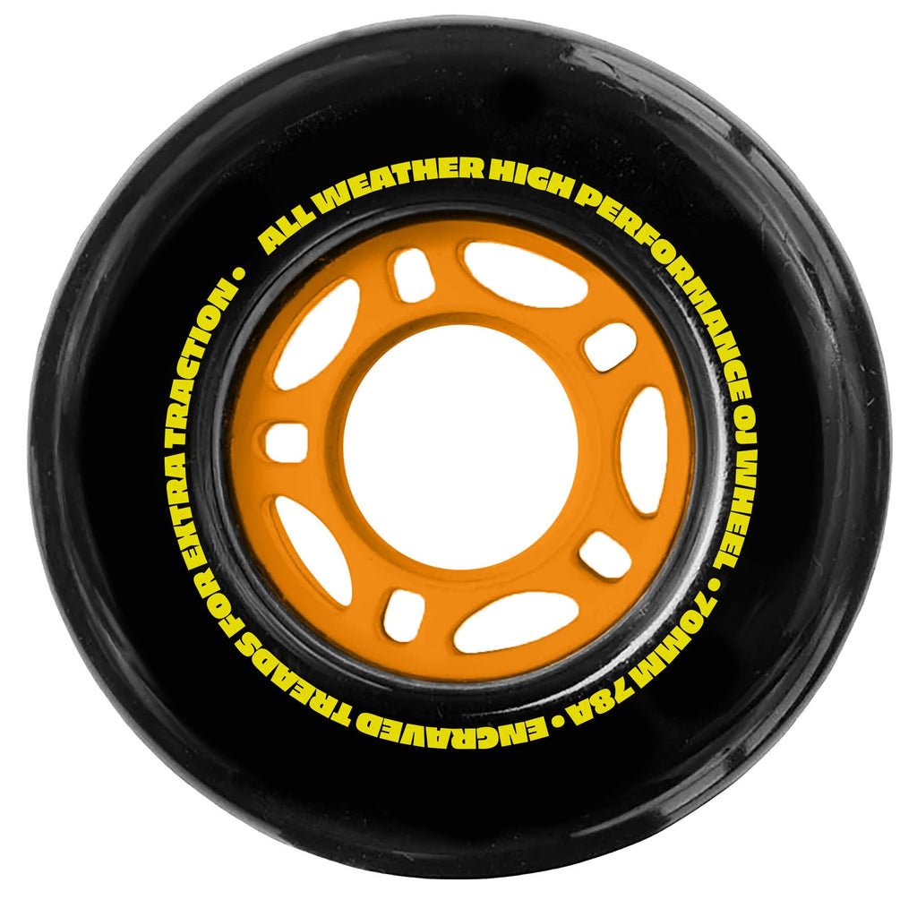 OJ Skateboard Wheels 70mm Thunder Juice Dirt Tires 78A Black