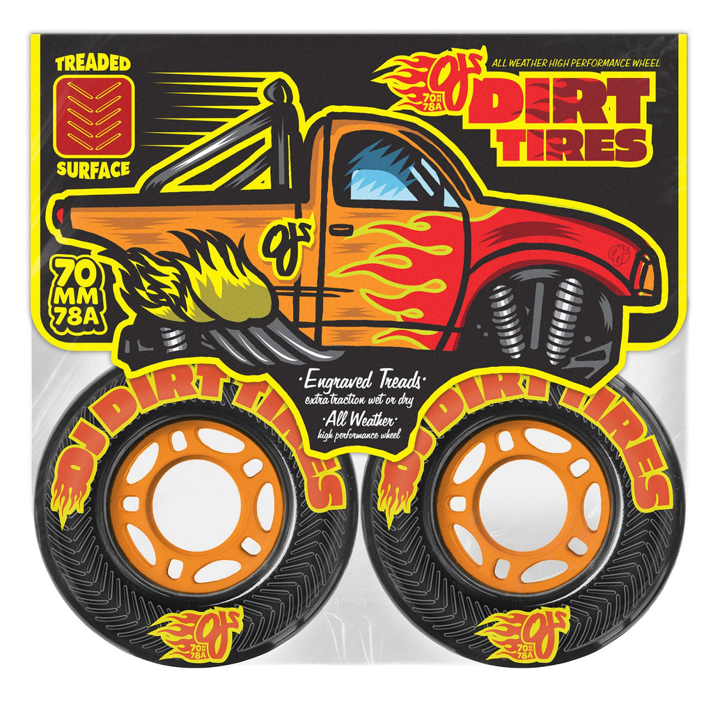 OJ Skateboard Wheels 70mm Thunder Juice Dirt Tires 78A Black