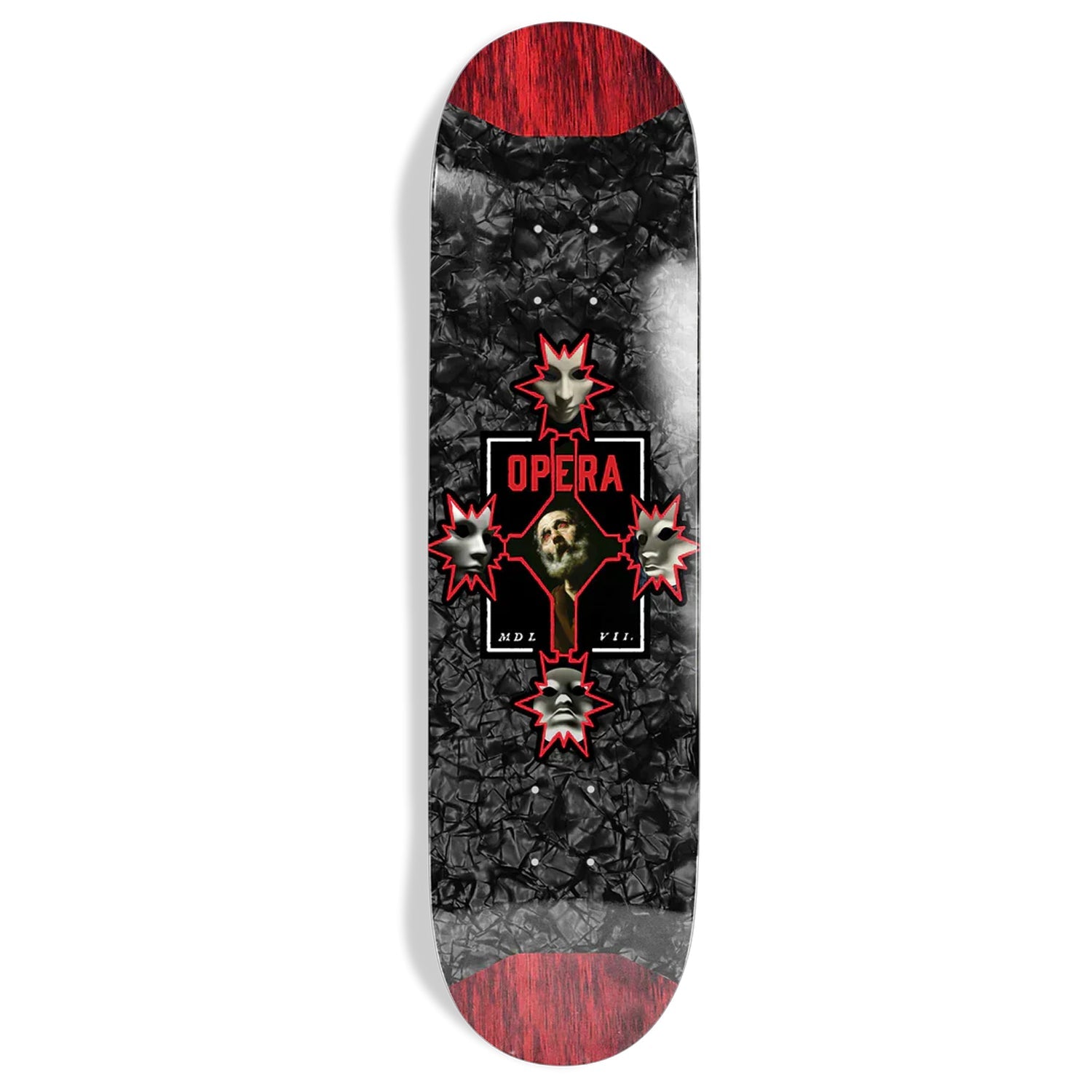 Opera Skateboard Deck Control Pop Slick Black/Red 8.38" x 32.4"