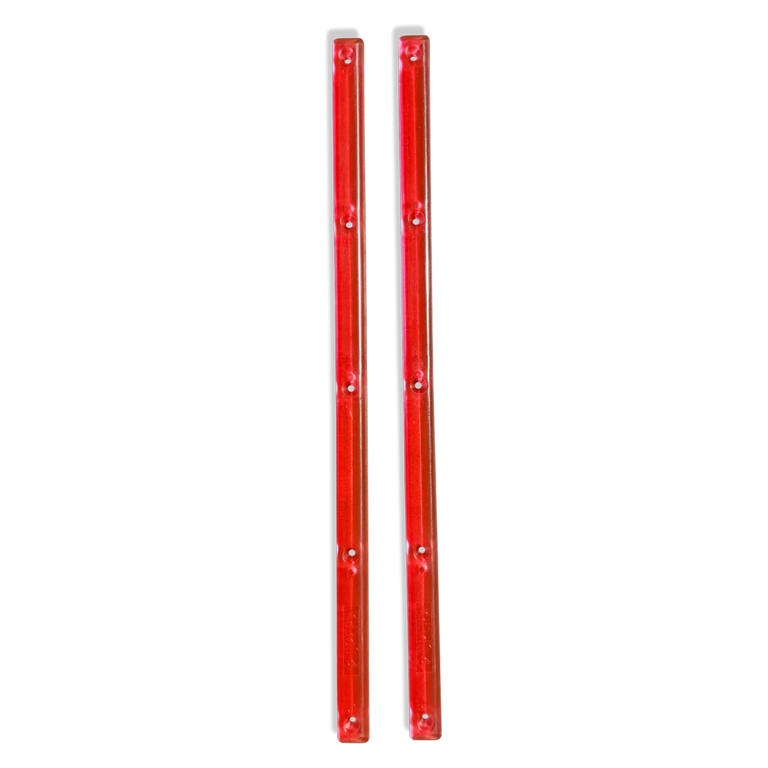 Opera Skateboard Rails with Mounting Screws - Clear Red - Pack of 2 -14.5" 5 Hole Design
