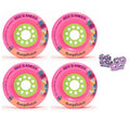 Orangatang Longboard Wheels Bees Knees Pink 90mm 83A with Loaded Jehu V2 Bearings