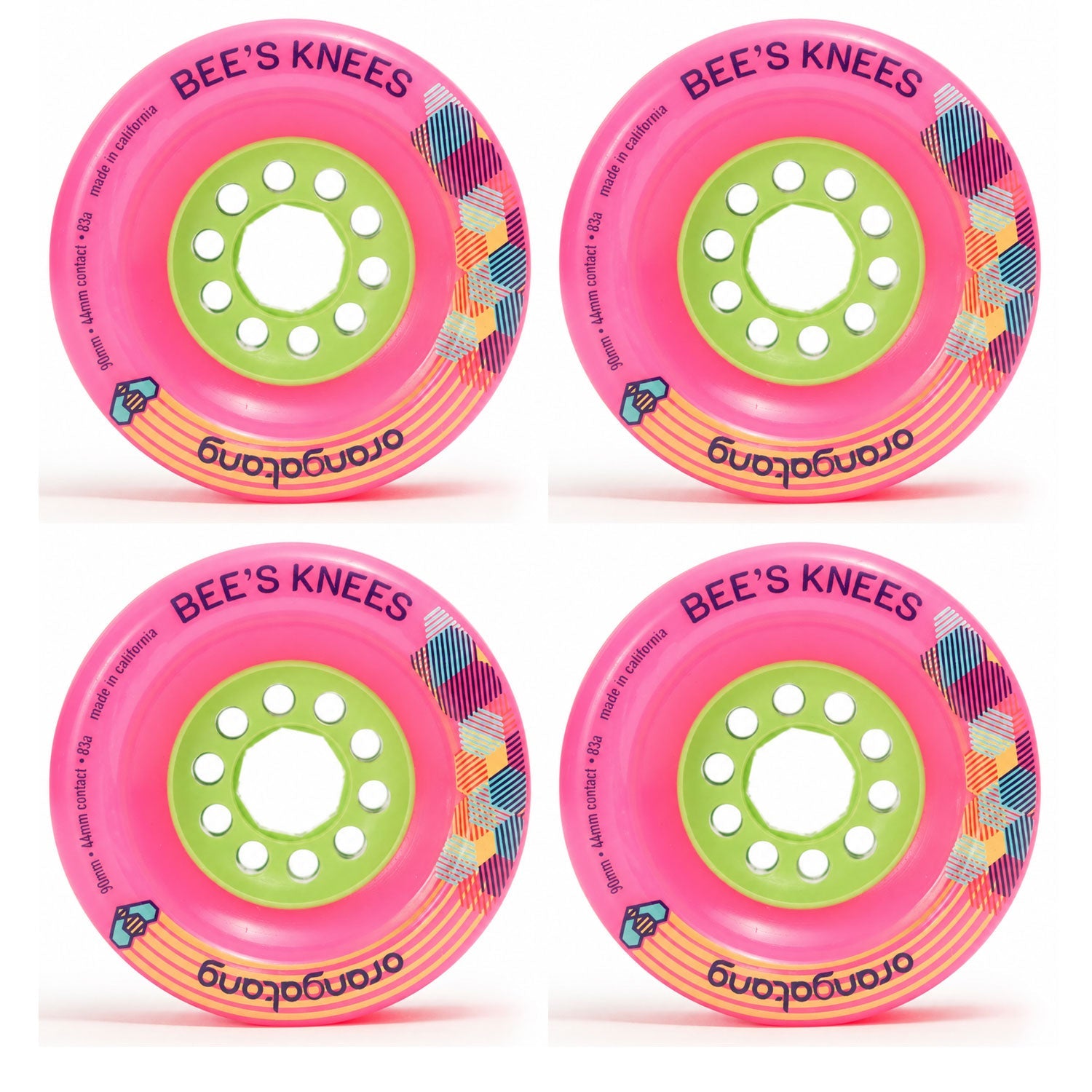 Orangatang Longboard Wheels Bees Knees Pink 90mm 83A