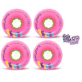 Orangatang Longboard Wheels Fat Free Pink 65mm 83A with Loaded Jehu V2 Bearings