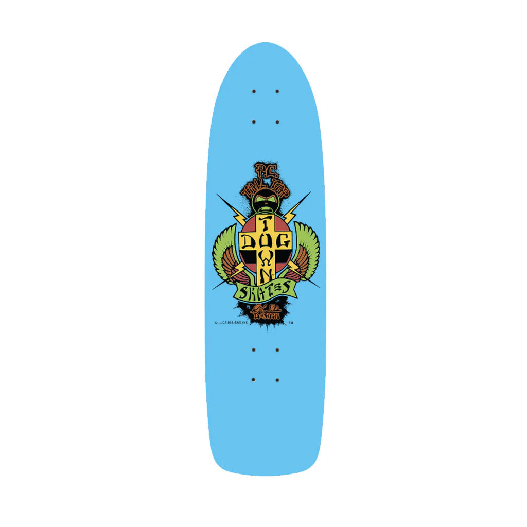 Dogtown Skateboard Complete PC Tail Tap OG 70s Rider Sky Blue 8.375" x 30.575"