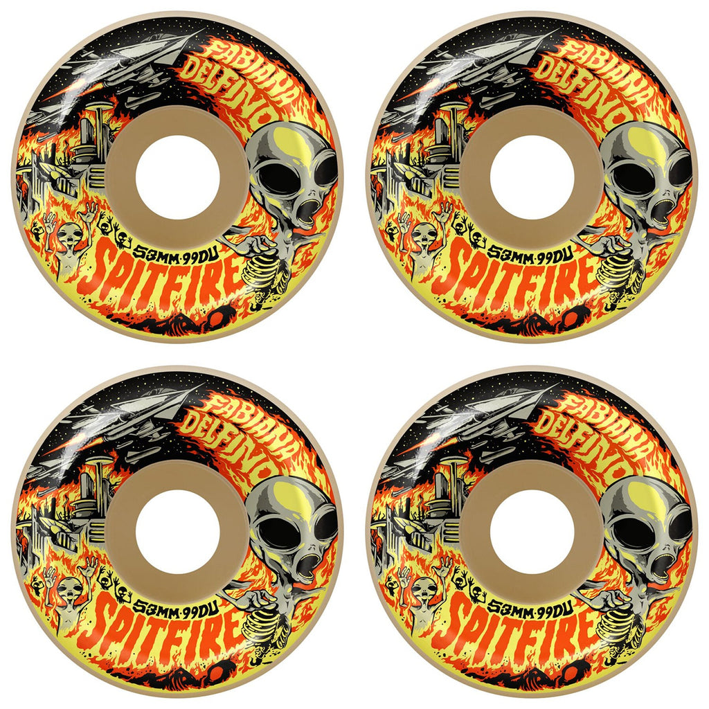 Spitfire Skateboard Wheels 53mm F4 99A Fabiana Delfino Invasion Conical Full Natural