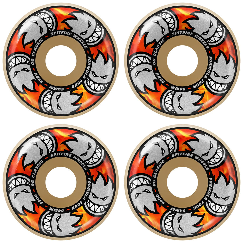 Spitfire Skateboard Wheels 54mm F4 99A Multiball OG Classic Natural