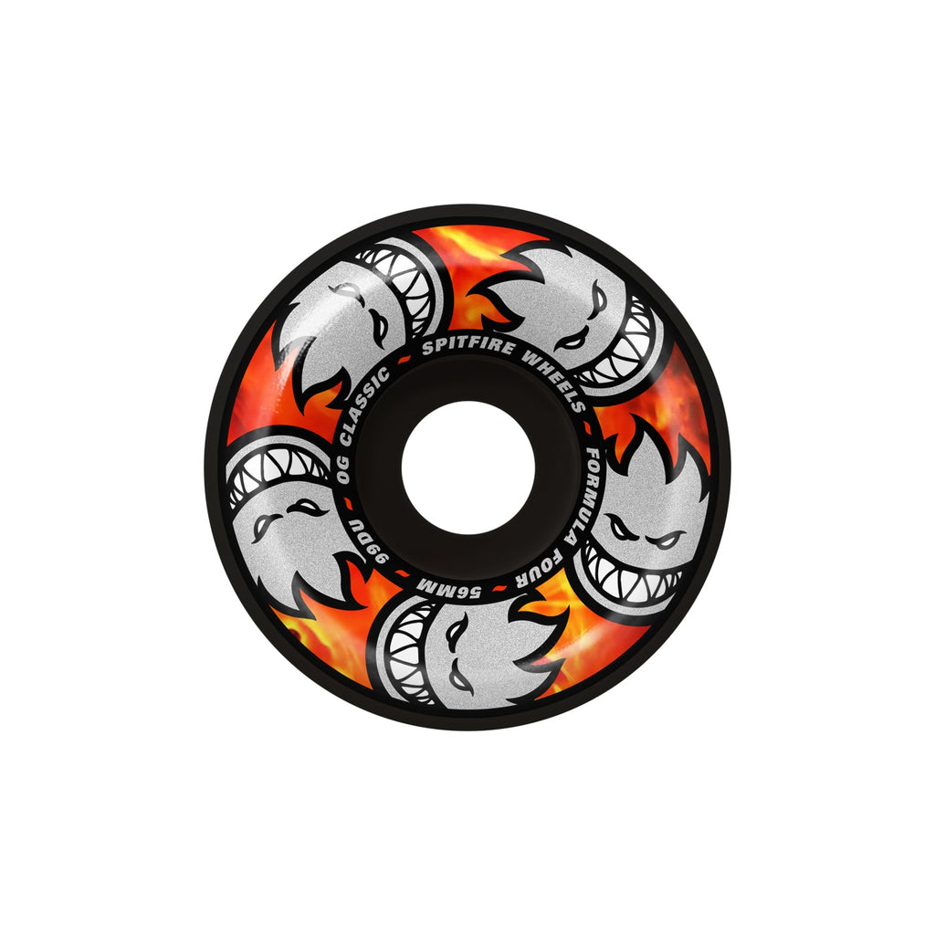 Spitfire Skateboard Wheels 56mm F4 99A Multiball OG Classic Black