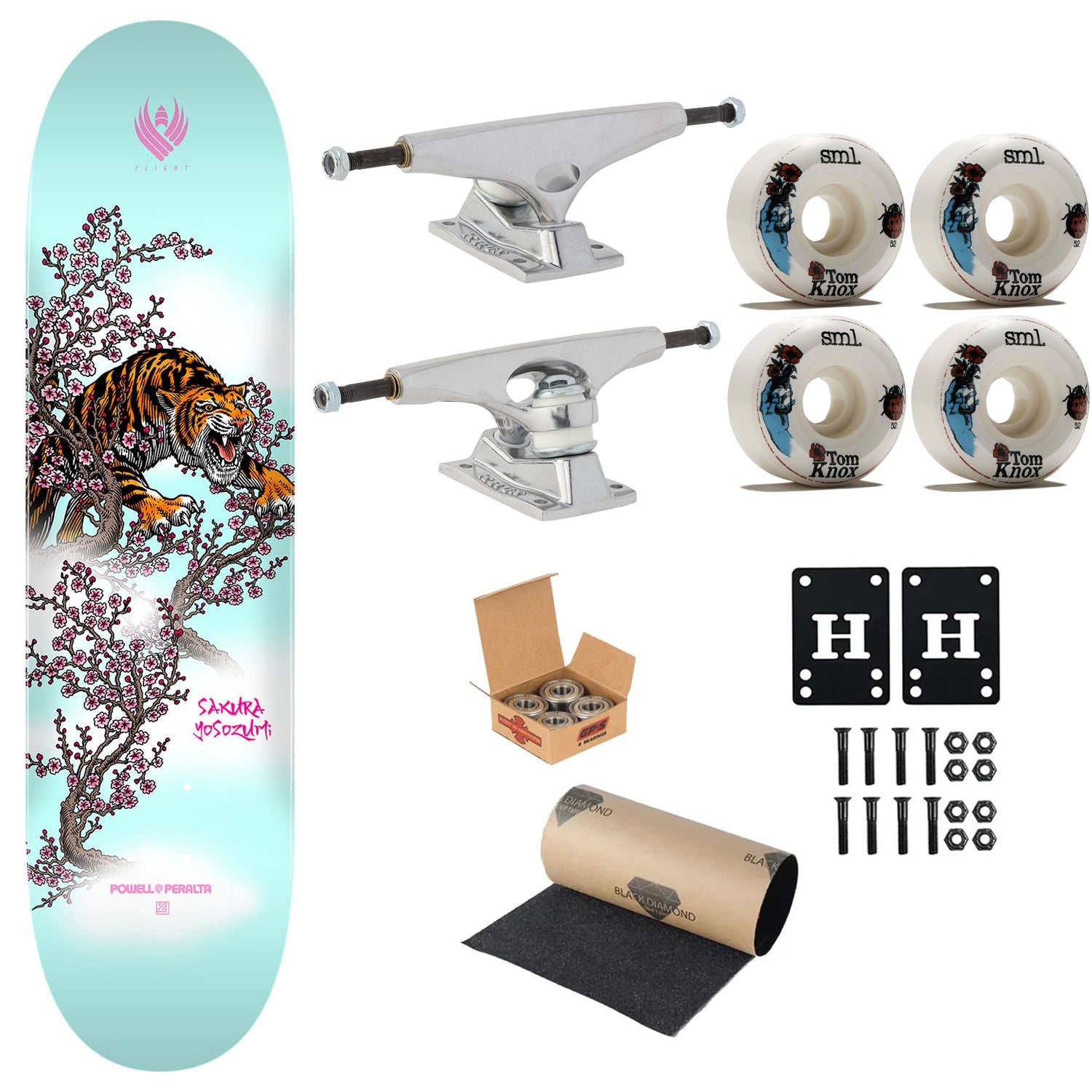 Powell Peralta Premium Flight Skateboard Yosozumi Tiger 8.25" Krux Trucks, SML Wheels, Independent Bearings