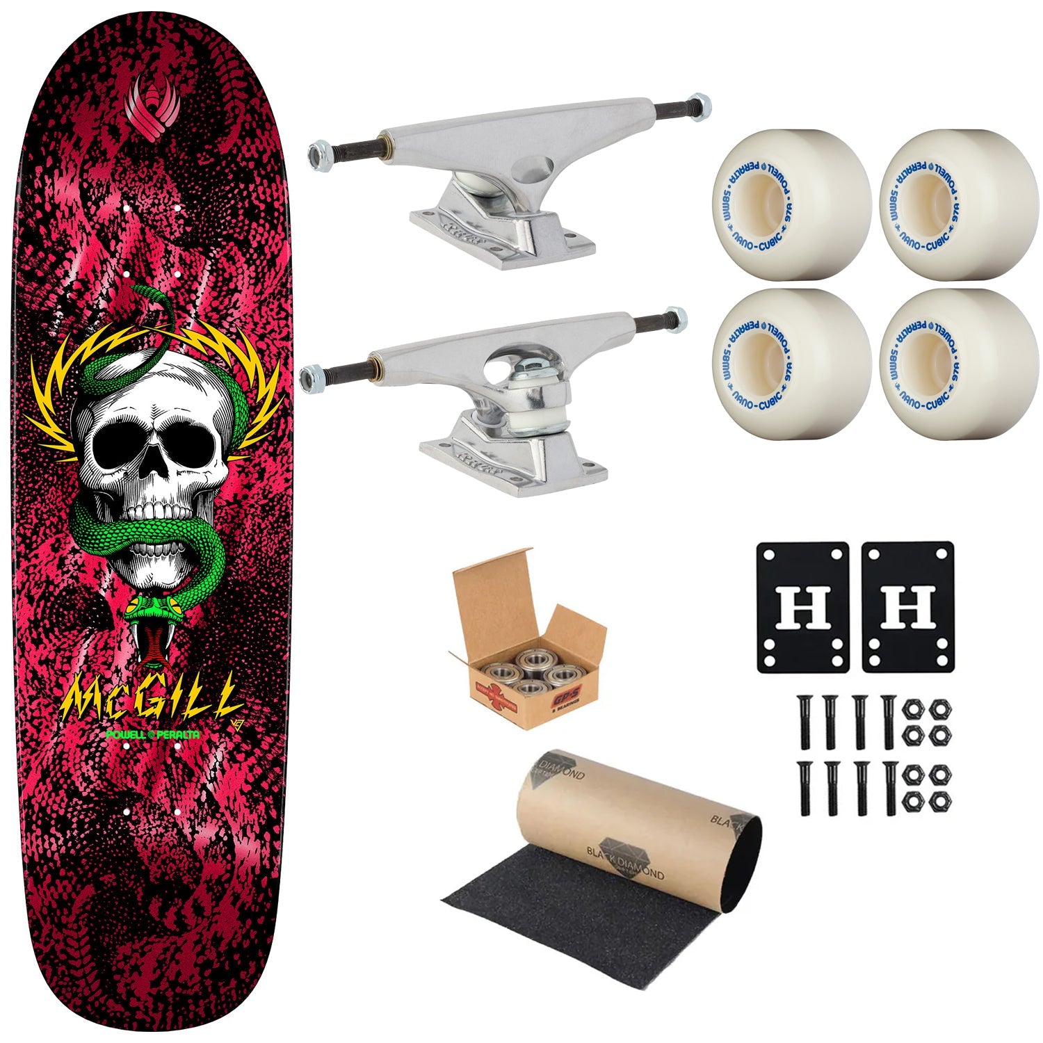 Powell Peralta Premium Flight Skateboard McGill Skull 9.01" Krux Trucks, Dragon Formula Wheels, Independent Bearings