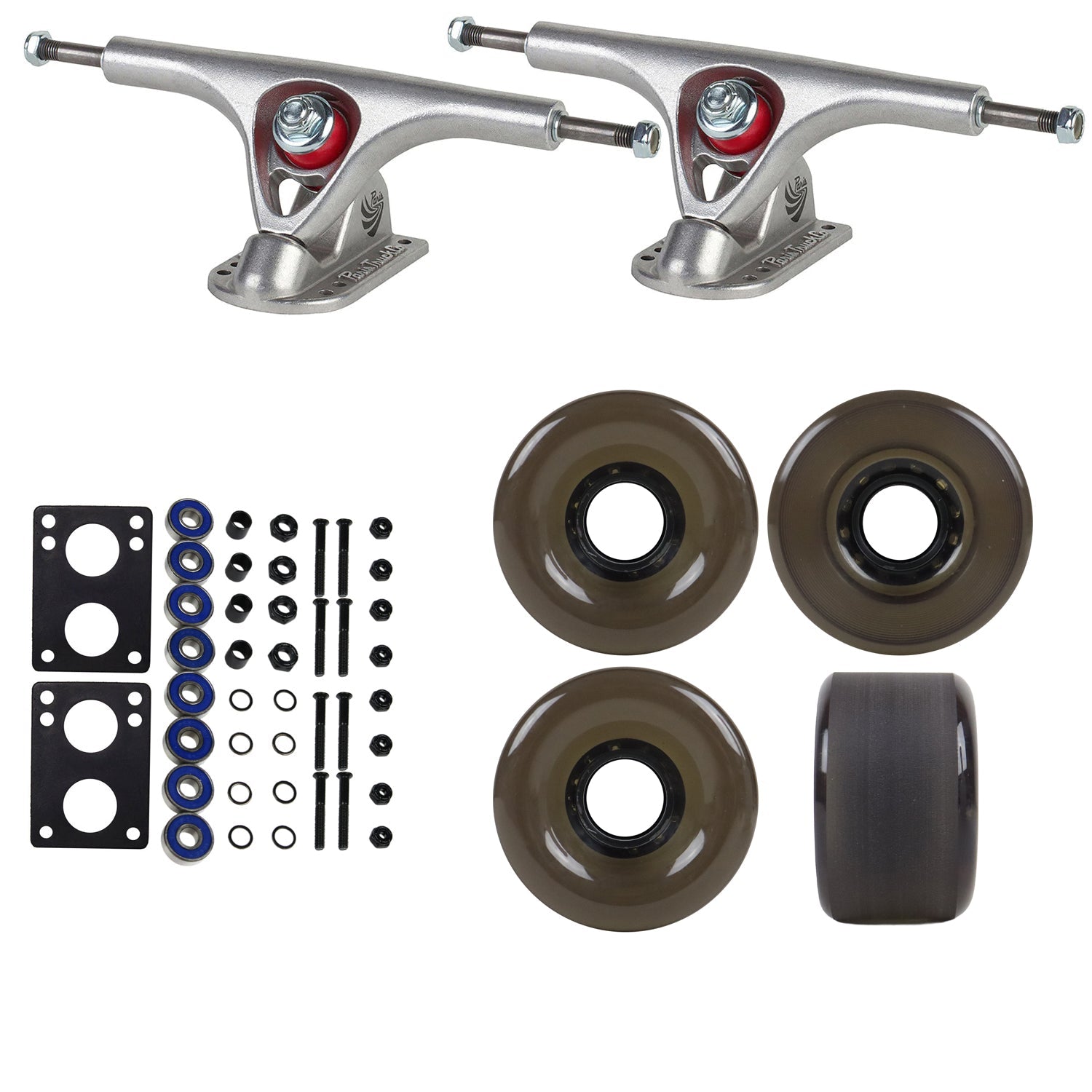 Paris Longboard Trucks with 70mm Wheels, Abec 7 Bearings, Hardware, and Risers
