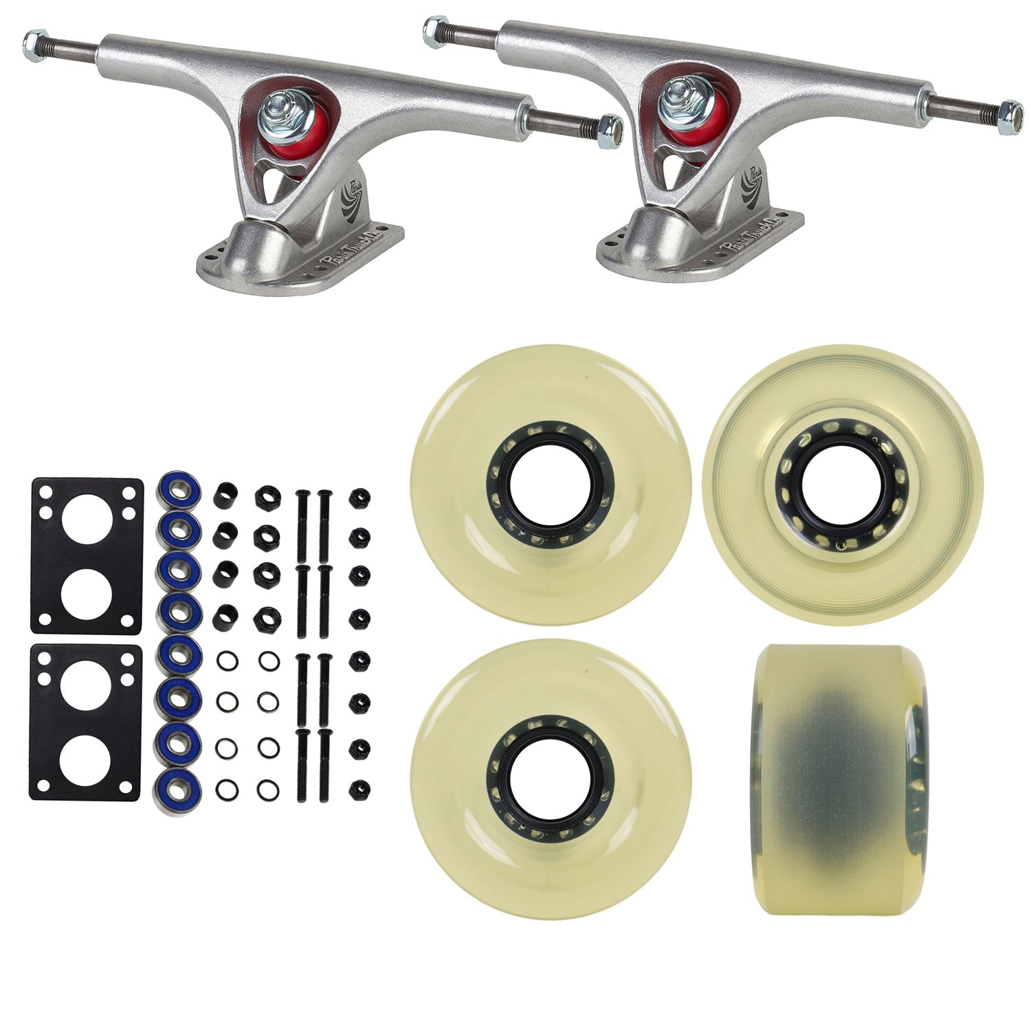 Paris Longboard Trucks with 70mm Wheels, Abec 7 Bearings, Hardware, and Risers