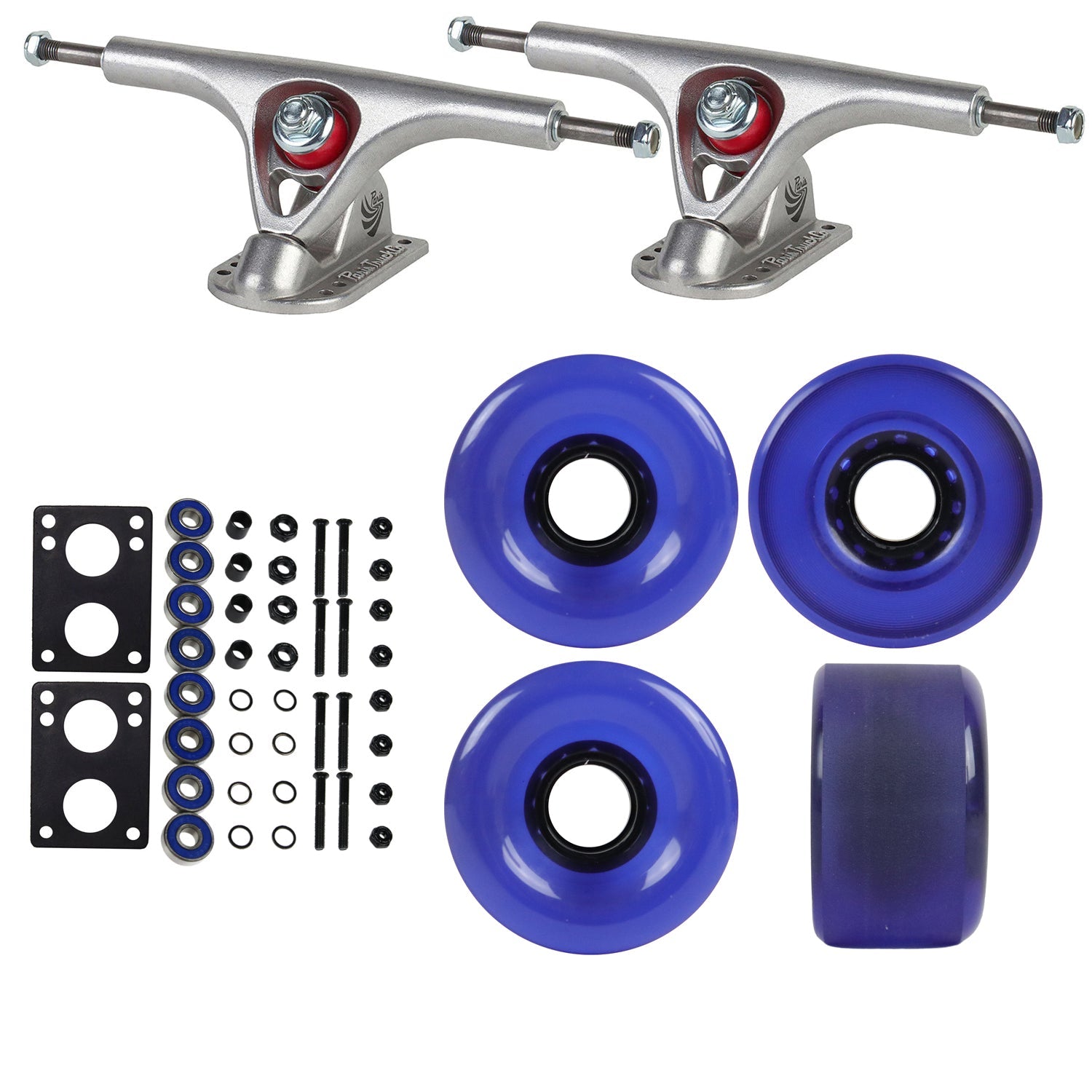 Paris Longboard Trucks with 70mm Wheels, Abec 7 Bearings, Hardware, and Risers