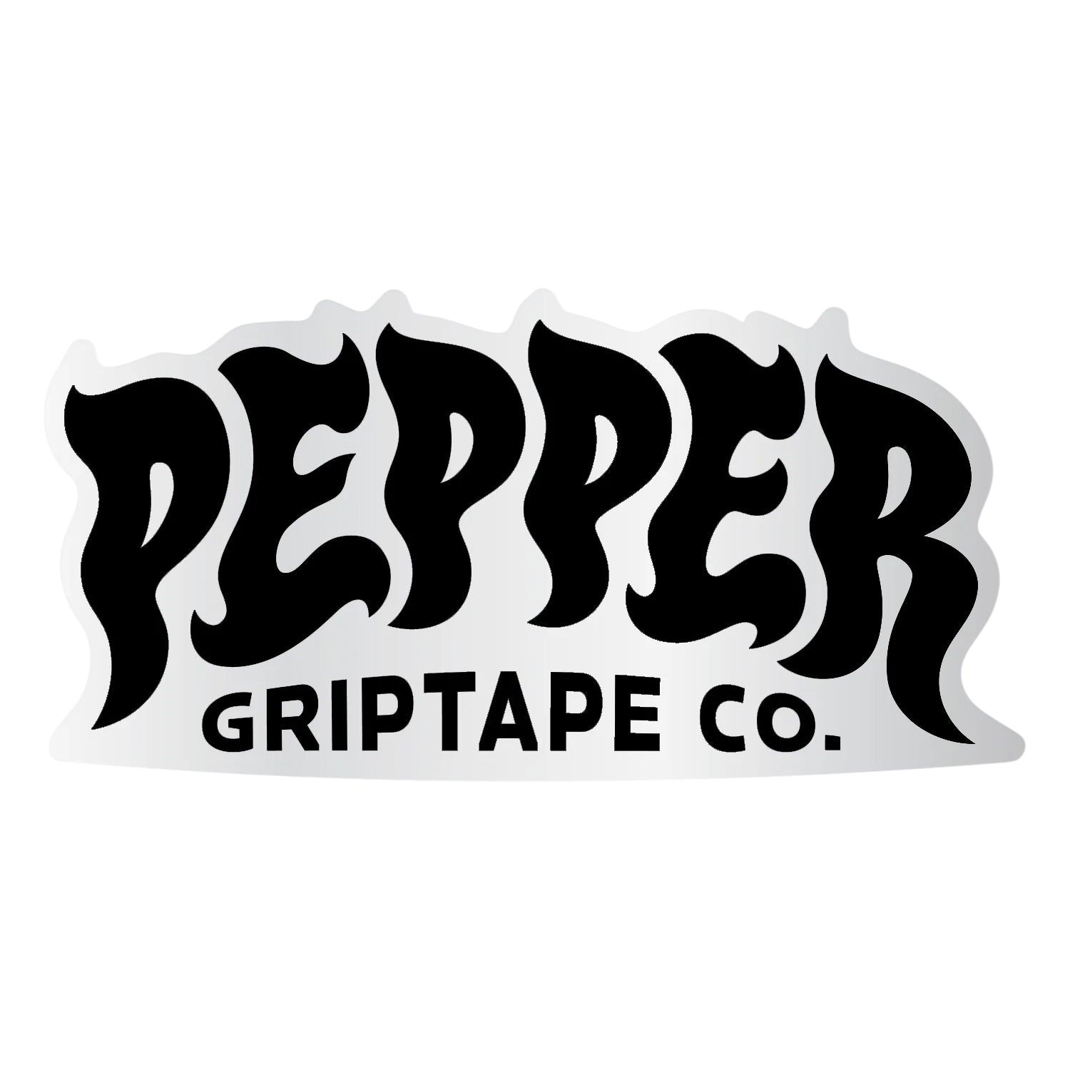 Pepper Griptape Skateboard Sticker Logo Black 5"